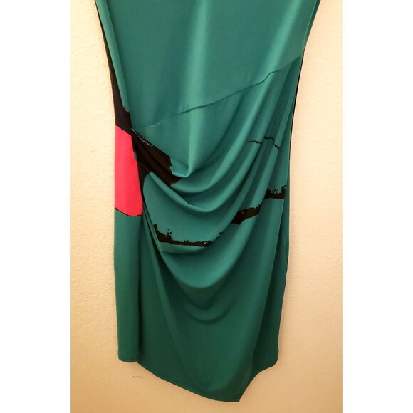 Rachel Rachel Roy Lightweight V Neck Asymmetrical Hem Drape Front Dress XS EUC - Picture 3 of 7